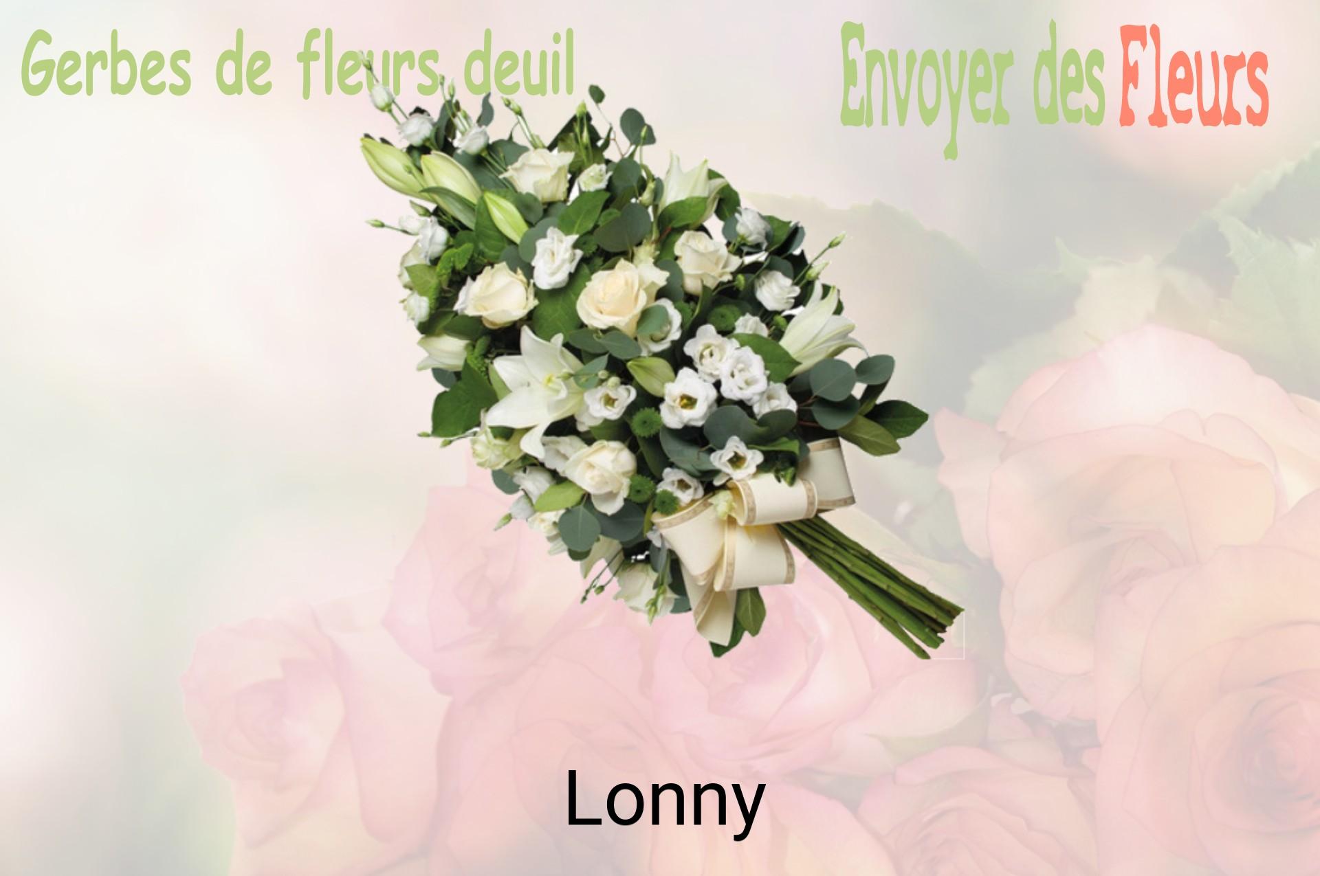 Gerbe de fleurs de deuil livrée à Lonny